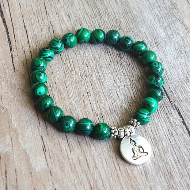 Bracelet en Malachite et Bouddha