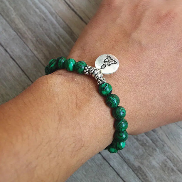 Bracelet en Malachite et Bouddha