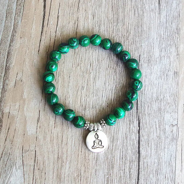 Bracelet en Malachite et Bouddha