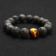 Bracelet en Pierre de Lave et Oeil de Tigre - Dynamisme