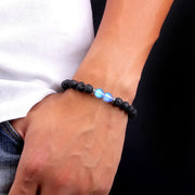 Bracelet en Pierre de Lave et Pierre de Lune
