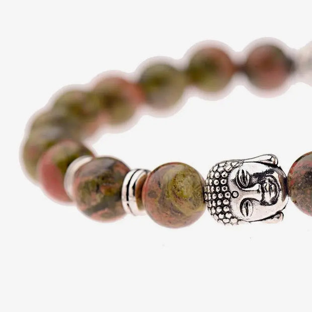 Bracelet en Unakite et Bouddha