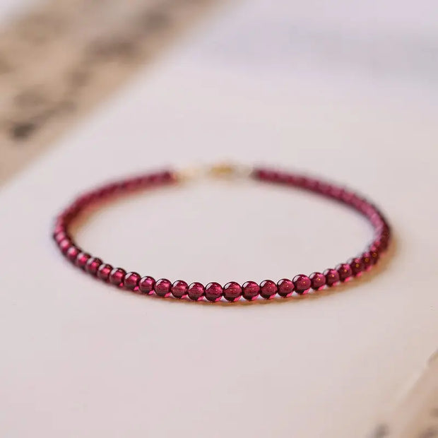 Bracelet fin "Assistance" en Grenat