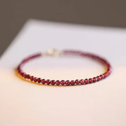 Bracelet fin "Assistance" en Grenat