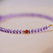 Bracelet fin en Améthyste et Agate rouge