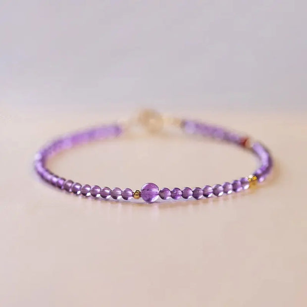 Bracelet fin en Améthyste et Agate rouge