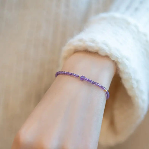 Bracelet fin en Améthyste et Agate rouge