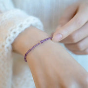 Bracelet fin en Améthyste et Agate rouge