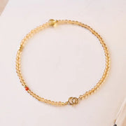 Bracelet fin en Citrine et Agate rouge