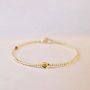 Bracelet fin en Citrine et Agate rouge