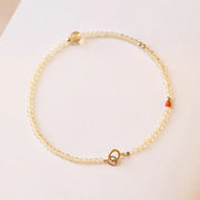 Bracelet fin en Citrine et Agate rouge