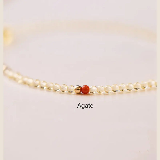 Bracelet fin en Citrine et Agate rouge