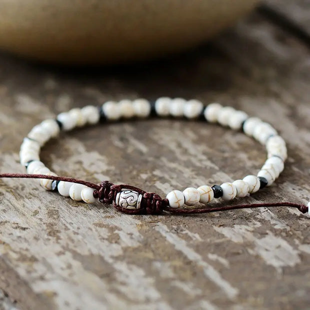 Bracelet fin en Howlite / Turquoise