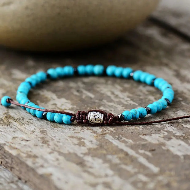 Bracelet fin en Howlite / Turquoise