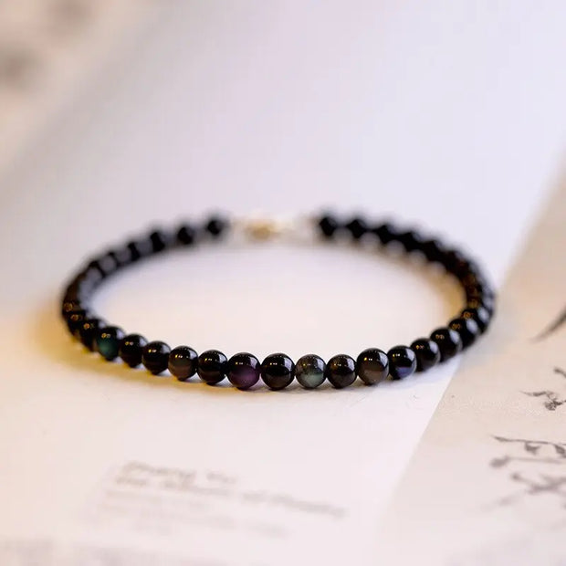 Bracelet fin en Obsidienne