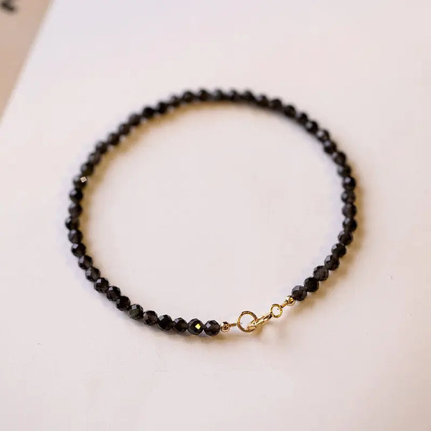 Bracelet fin en Obsidienne