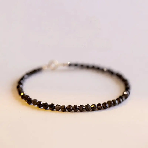 Bracelet fin en Obsidienne