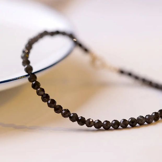 Bracelet fin en Obsidienne