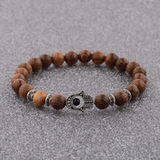 Bracelet main de Fatma / Bouddha en Bois de bodhi