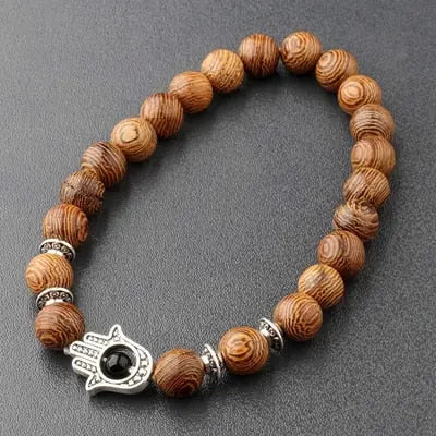 Bracelet main de Fatma en Bois de bodhi