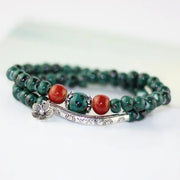 Bracelets en Perles de Céramique et Gravures fleuries - 3 couleurs