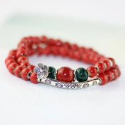 Bracelets en Perles de Céramique et Gravures fleuries - 3 couleurs