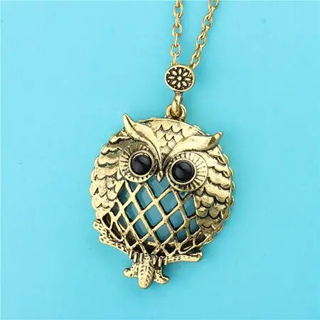 Collier Chouette Loupe Magnétique Vintage