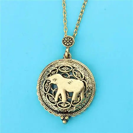 Collier Eléphant Loupe Magnétique Vintage