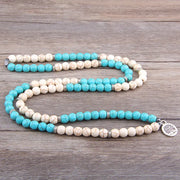 Collier Mâlâ en Turquoise et Howlite - Zen