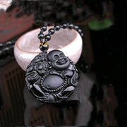 Collier en Obsidienne Noire - Bouddha Libération