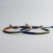 Double Bracelet Tibétain Bleu et Marron