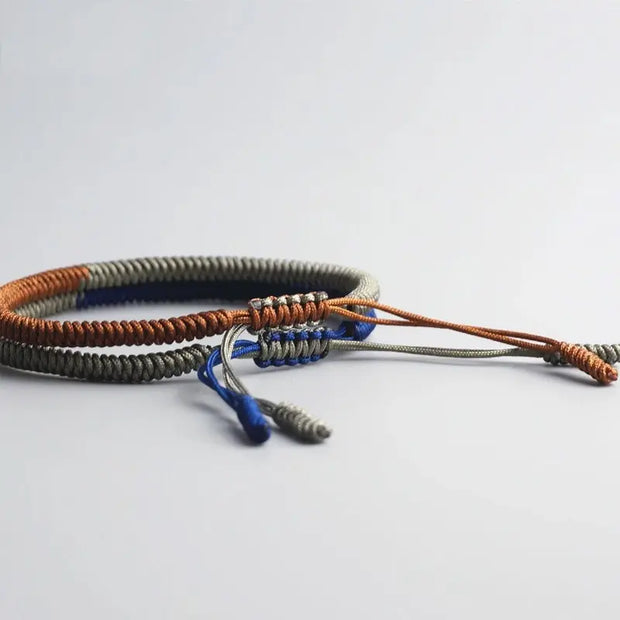 Double Bracelet Tibétain Bleu et Marron