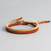 Double Bracelet Tibétain Jaune et Orange