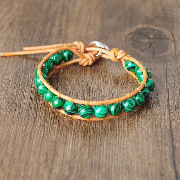 Petit Bracelet Bohème en Malachite