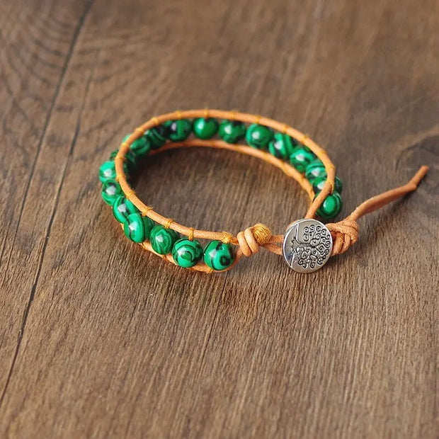 Petit Bracelet Bohème en Malachite