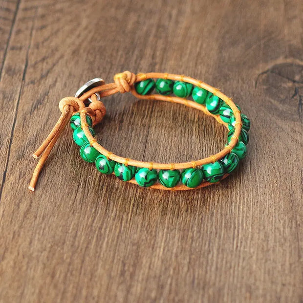 Petit Bracelet Bohème en Malachite