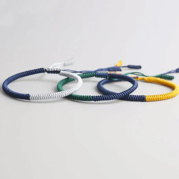 Triple Bracelet Tibétain Blanc Jaune Vert