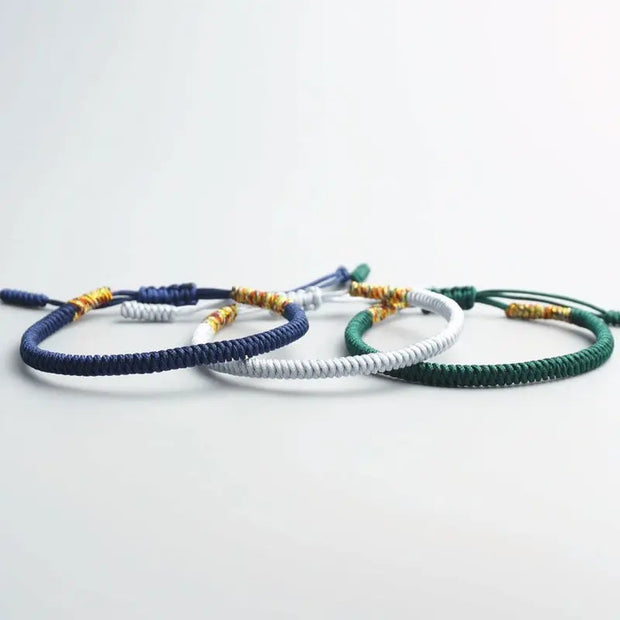 Triple Bracelet Tibétain Bleu Blanc Vert