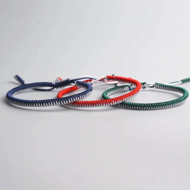 Triple Bracelet Tibétain Bleu Rouge Vert