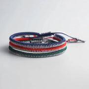 Triple Bracelet Tibétain Bleu Rouge Vert