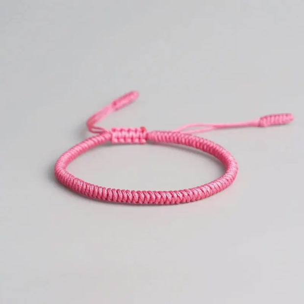 Triple Bracelet Tibétain Rose Rouge